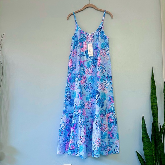 Lilly Pulitzer Amerie Linen Midi Dress Multi Bahamas Beachcomber NWT - Picture 10 of 12